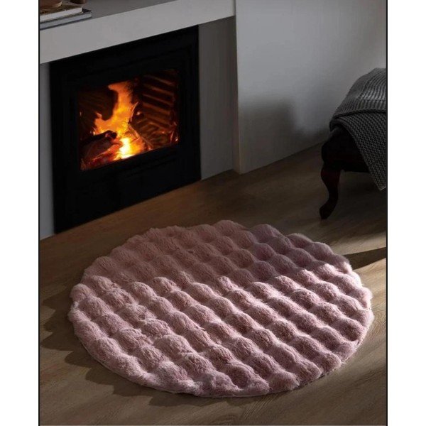 Розов кръгъл килим подходящ за пране ø 150 cm Bubble Pink – Mila Home-image-2