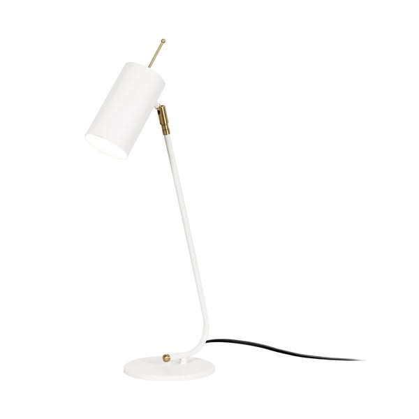 Бяла настолна лампа с метален абажур (височина 55 cm) Sivani – Opviq lights
