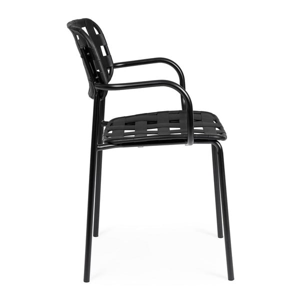 Черни градински столове в комплект от 4 бр. метални Clover   – Bizzotto-image-2