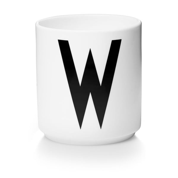 Бяла порцеланова чаша Personal W A-Z - Design Letters