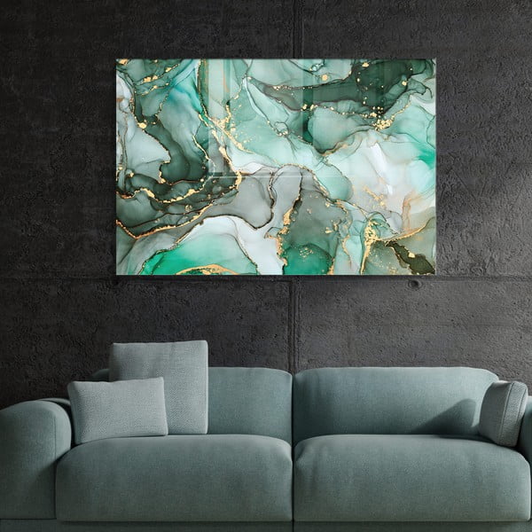 Картина върху стъкло 100x70 cm Turquoise - Wallity-image-2