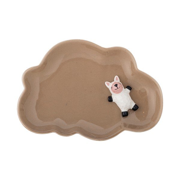 Кафява глинена детска чиния 14x20 cm Dolly – Bloomingville Mini