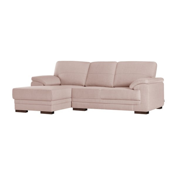 Прахово розов ъглов диван с шезлонг Casavola, ляв ъгъл - Florenzzi