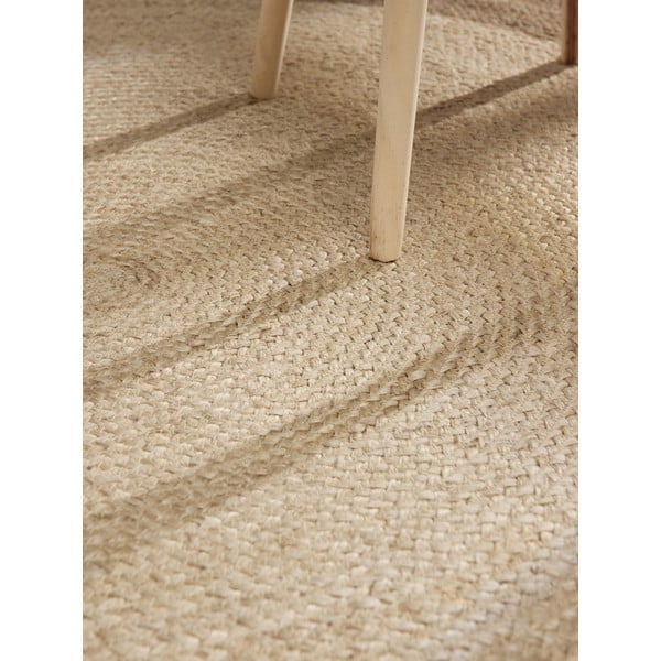 Двустранен ръчно изработен ютен кръгъл килим в сиво-бежов цвят ø 100 cm Jutta Greige – Hanse Home-image-4