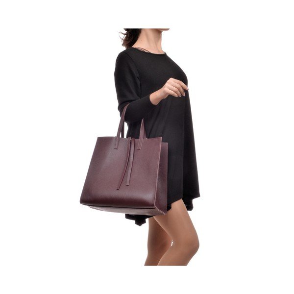 Виненочервена кожена чанта Mangotti Vera - Mangotti Bags-image-4