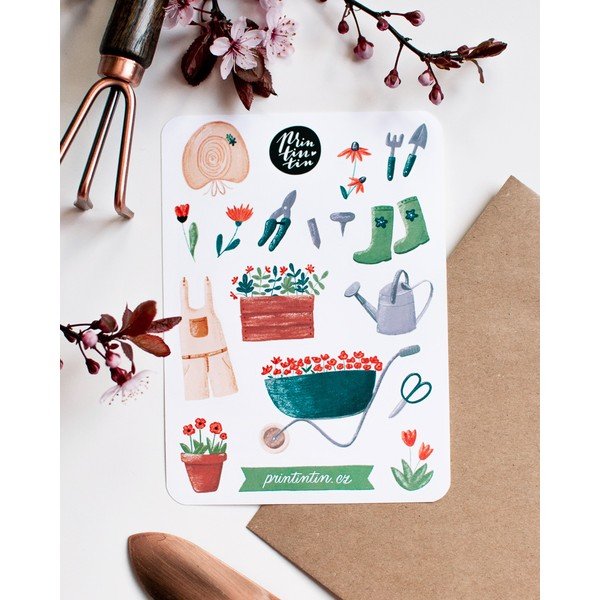 Лист с винилови стикери с мотив Градина , 10,5 cm x 14,5 cm - Printintin-image-1