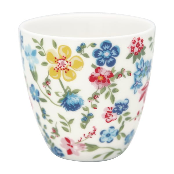 Бяла керамична чаша с флорални детайли Sophia, 100 ml - Green Gate