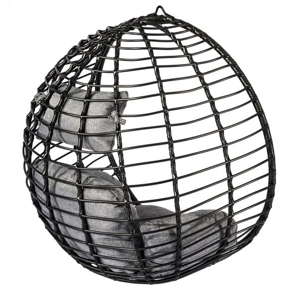 Черно висящо кресло от изкуствен ратан Mila - Bonami Selection-image-2
