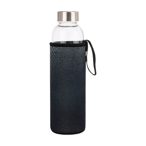 Стъклена бутилка за вода с черен капак Snake, 600 ml - Kikkerland