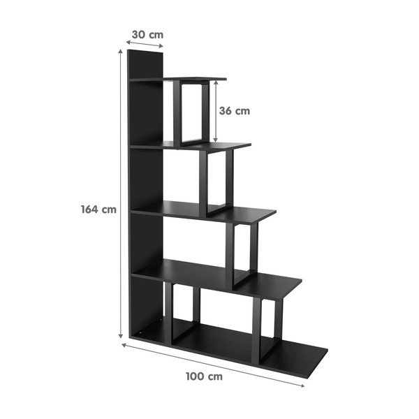 Черен стелаж 100x164 cm Step – Kalune Design-image-4