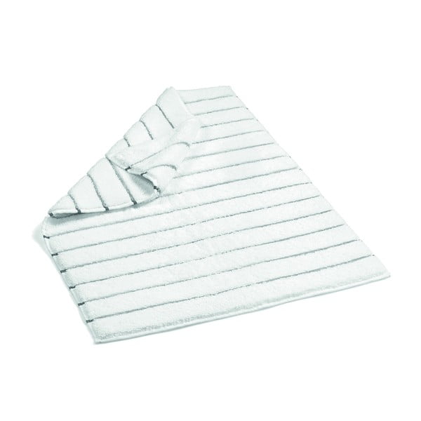 Бяло и сиво памучно килимче за баня на райета , 60 x 90 cm Terry - Foutastic
