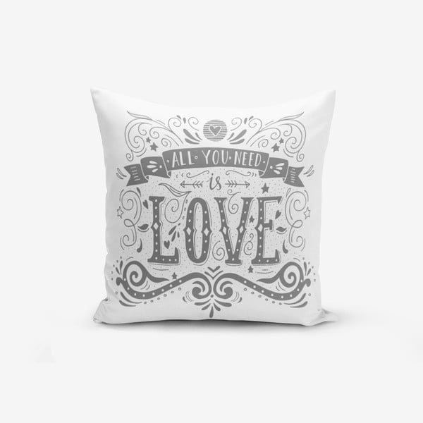 Калъфка за възглавница с памучна смес Love is, 45 x 45 cm - Minimalist Cushion Covers
