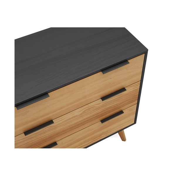 Висок скрин от черен/натурален бор 80x83 cm Lavis - Marckeric-image-1