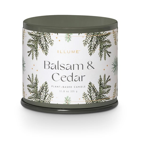 Ароматна свещ от соев восък с време на горене 50 часа Balsam & Cedar – ILLUME x Bloomingville