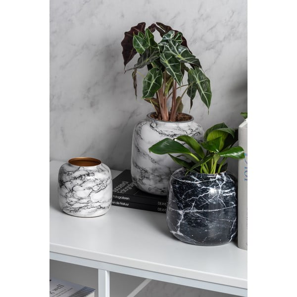 Ваза от бяло и черно желязо Мрамор, височина 12,5 cm - PT LIVING-image-3