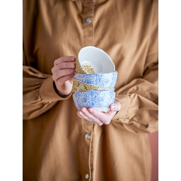 Сини/оранжеви глинени купички в комплект от 4 бр. 200 ml Milton – Bloomingville-image-1