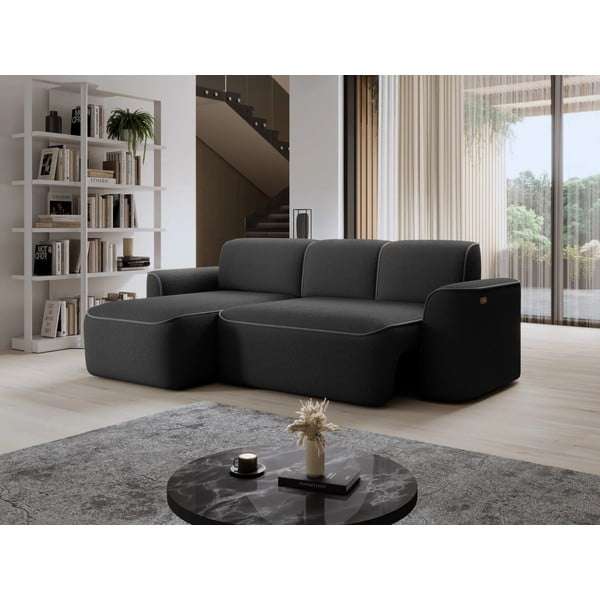 Тъмносив ъглов диван от букле (ляв ъгъл) Ume – ELTAP-image-1