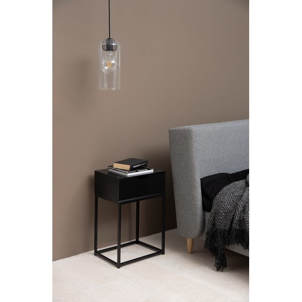 Черно нощно шкафче Mitra - Actona-image-1