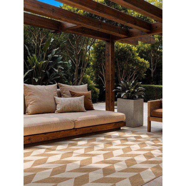 Кремав/в естествен цвят килим за открито и закрито 120x170 cm Haringey Terrick – Ted Baker-image-1