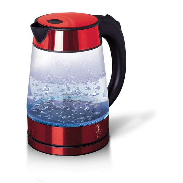 Червена електрическа кана 1,7 л Burgundy Metallic Line - BerlingerHaus