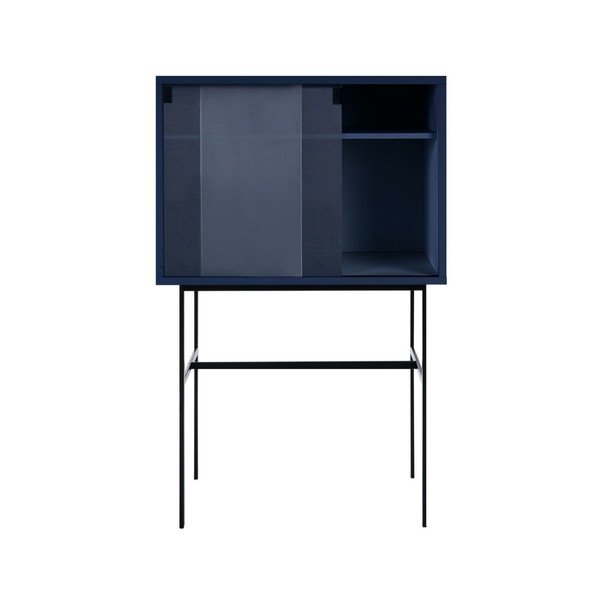 Тъмносиня витрина с плъзгащи се врати 70x109x40 cm Lekko – noo.ma-image-2