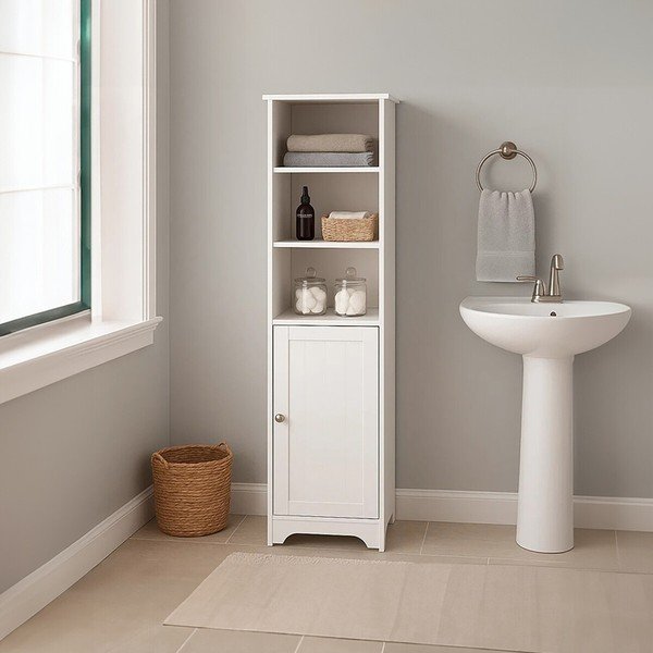 Бяло шкафче 40x160x38 cm Portern – Premier Housewares-image-1