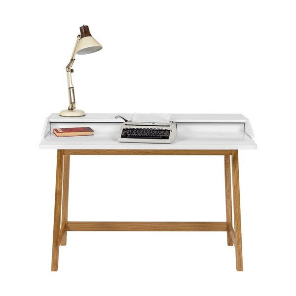 Работно бюро с бял плот St. James - Woodman-image-4