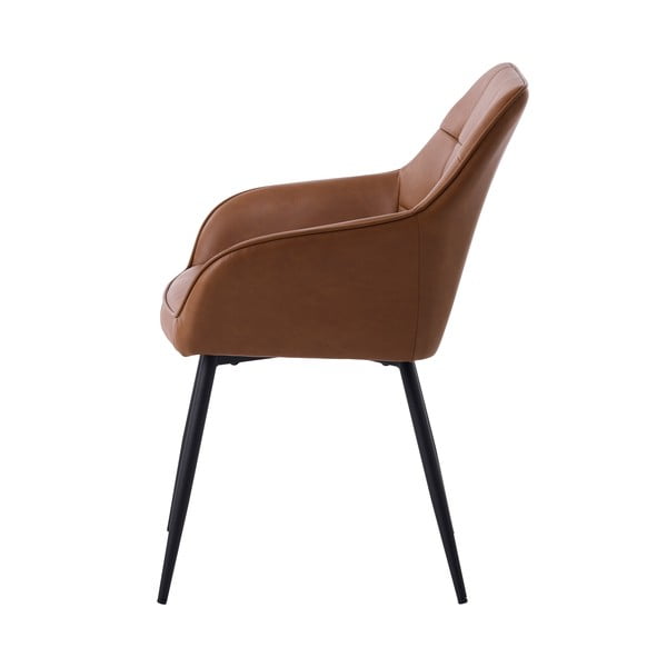 Кафяви тапицирани трапезни столове в комплект с подлакътници 2 бр. Nolan Square – Unique Furniture-image-4