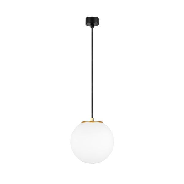 Бяла висяща лампа с цокъл в златист цвят TSUKI M, ⌀ 25 cm Tsuki - Sotto Luce