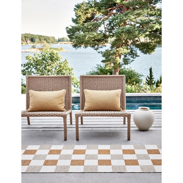 Пътека за открито и закрито в цвят жълта охра и бежова 70x240 cm Pix Vanilla Ochre – Pappelina-image-3