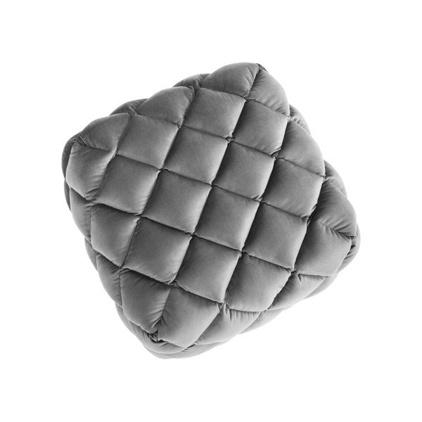 Светлосива табуретка с кадифена повърхност Flandrin - Interieurs 86-image-3