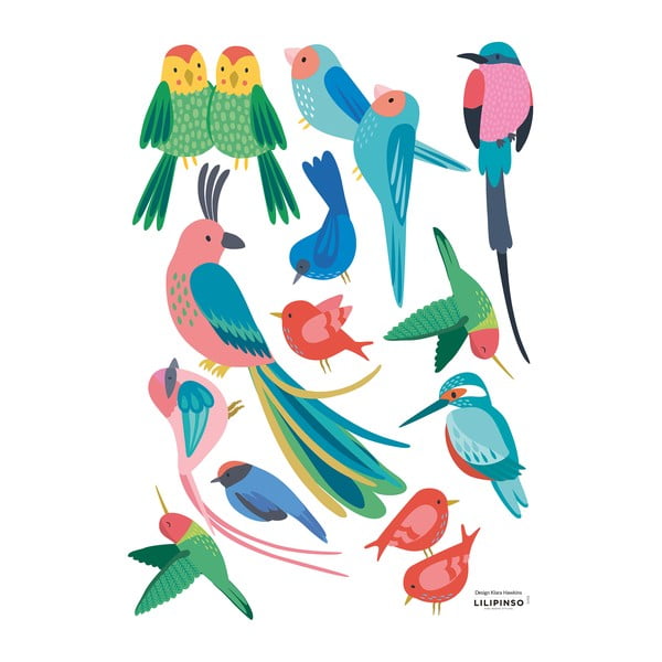 Лист със стикери 30x42 cm Rio Tropical Birds - Lilipinso