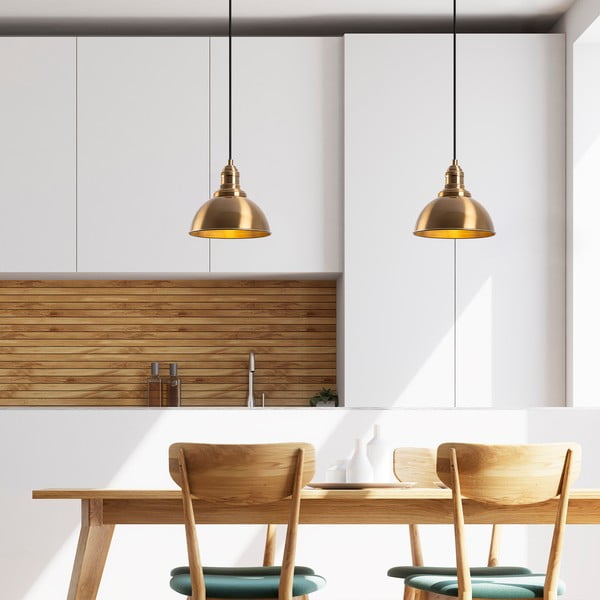 Висящо осветително тяло в бронзов цвят с метален абажур ø 21 cm Varzan – Opviq lights-image-1