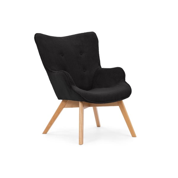 Черно кресло от рипсено кадифе Niko – Ropez