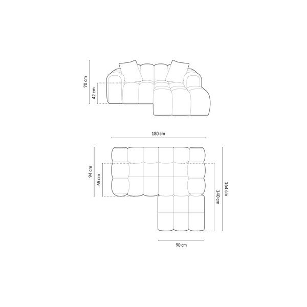 Зелен шенилов ъглов диван (десен ъгъл) Treno – Cosmopolitan Design-image-4