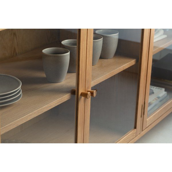 Витрина от декор от дъб  в естествен цвят 180x80x40 cm Ceci – MOME-image-2