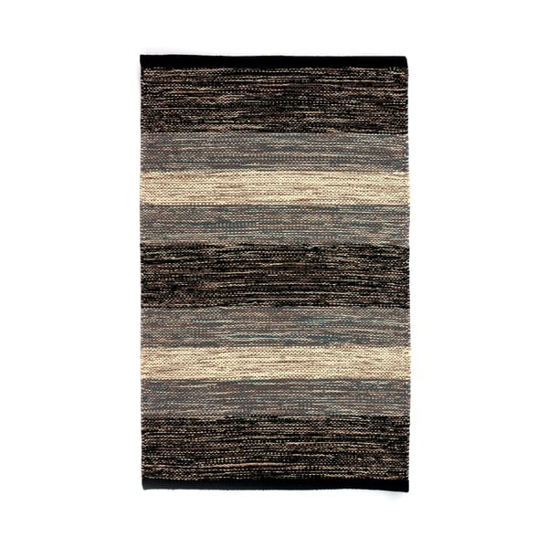 Черно-сив памучен килим , 55 x 140 cm Happy - Webtappeti