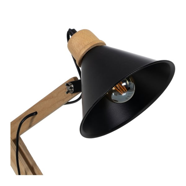 Черно-естествена настолна лампа с метален абажур (височина 55 cm) – Ixia-image-1