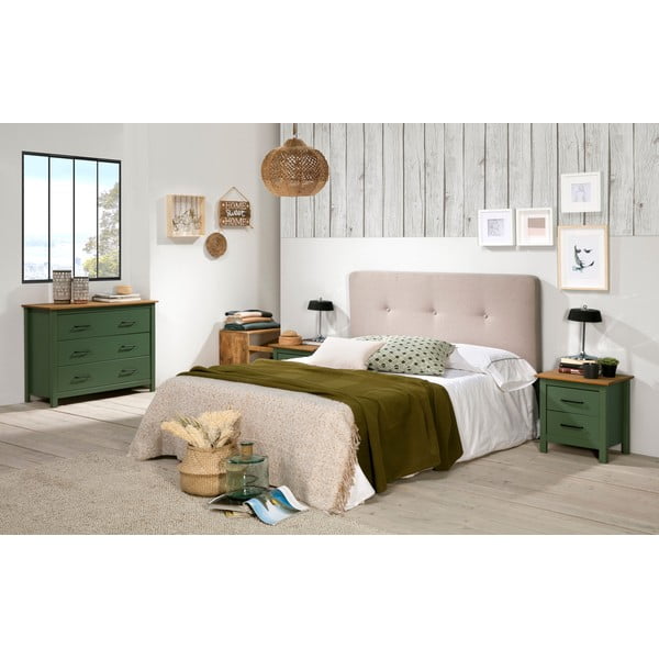 Зелено дървено нощно шкафче Miranda - Marckeric-image-1