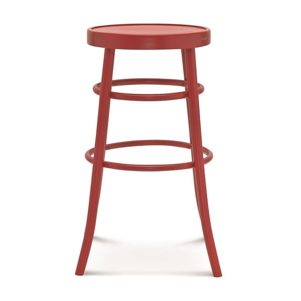 Červená barová dřevěná židle Fameg Niels