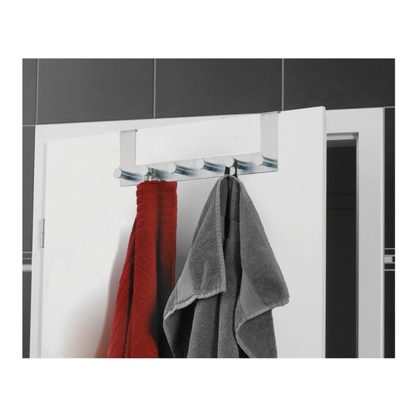 Сребриста матова закачалка за врата с 6 кукички Celano - Wenko-image-2