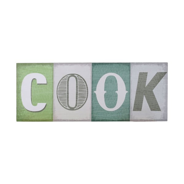 Dřevěný obraz Cook, 38x15 cm