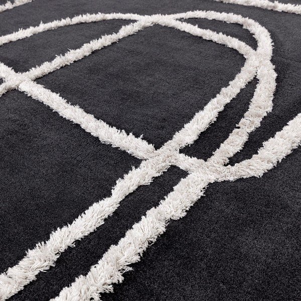 Черен ръчно изработен вълнен килим 160x230 cm Matrix – Asiatic Carpets-image-1