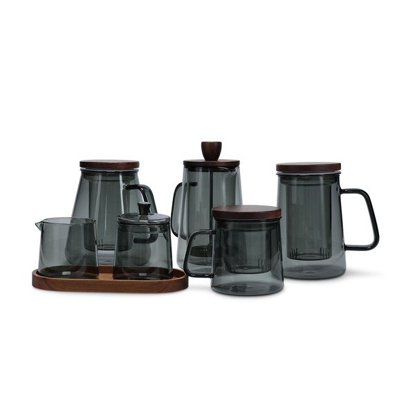 Сив стъклен чайник с цедка 930 ml Luma – S|P Collection-image-4