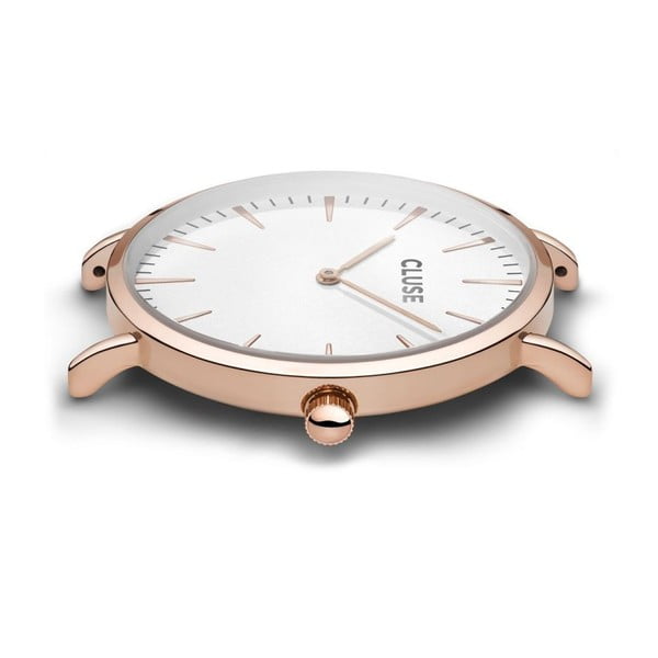 Dámské hodinky s s světle hnědým koženým řemínkem a detaily v barvě růžového zlata Cluse La Bohéme-image-3