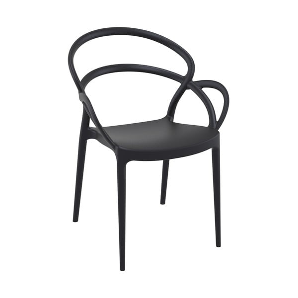 Sada 4 černých šedých zahradních židlí Resol Mila