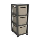 Черна/бежова пластмасова подвижна етажерка 30x77 cm Brisen - Rotho