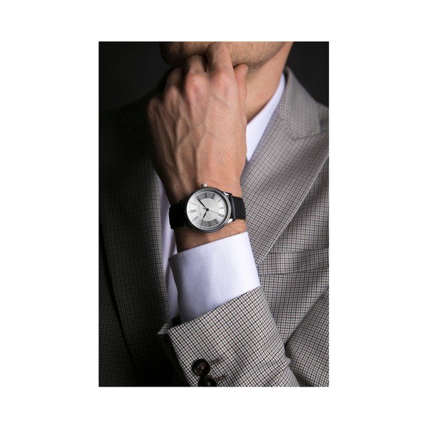 Мъжки часовник с черна каишка от естествена кожа Marrio - Walter Bach-image-3