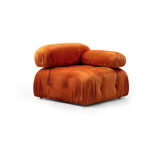 Модул за диван от оранжево кадифе (десен ъгъл) Bubble – Artie