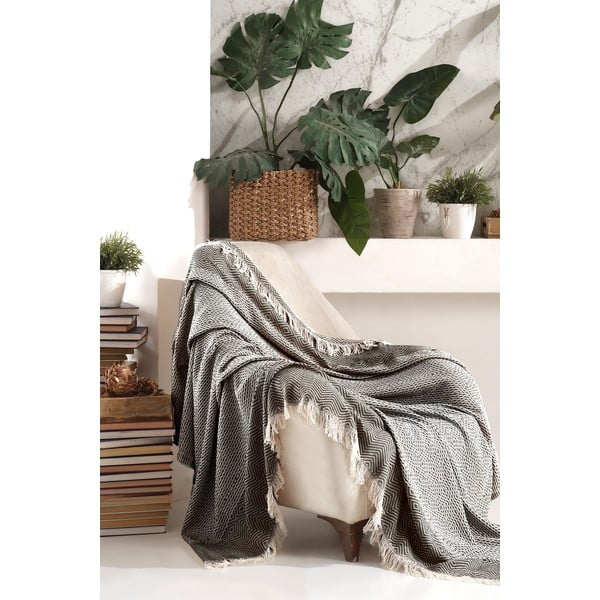 Черно/бежово покривало за легло 170x210 cm Etnik – Mijolnir-image-1